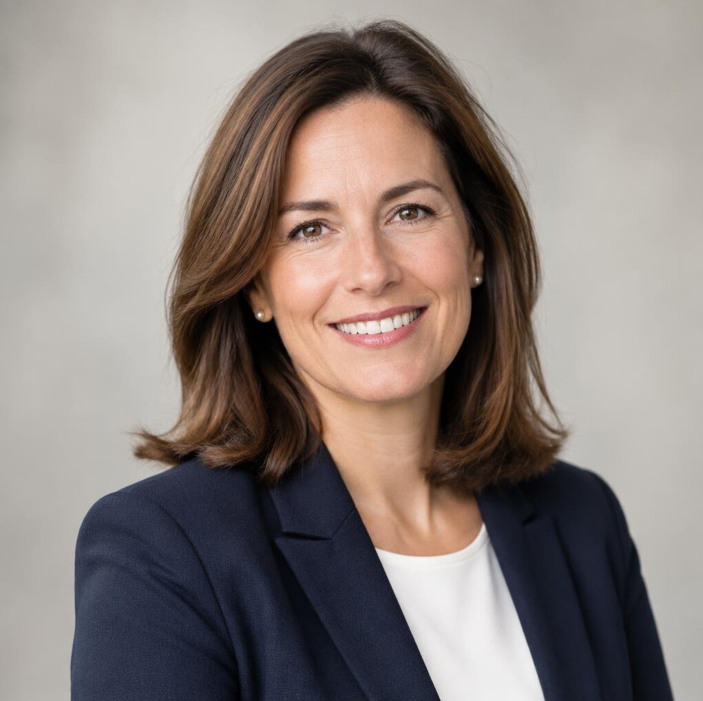 Portrait of a Swiss woman in her forties, editor-in-chief